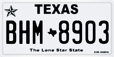 TX license plate BHM8903