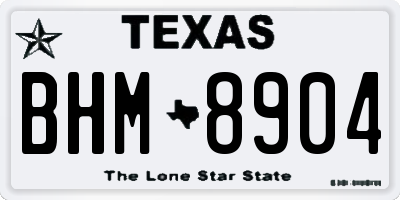 TX license plate BHM8904