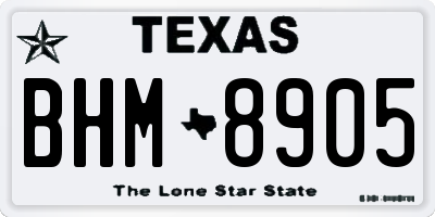 TX license plate BHM8905