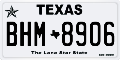 TX license plate BHM8906