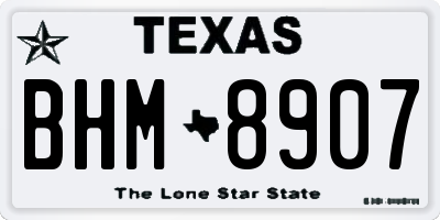 TX license plate BHM8907
