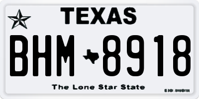 TX license plate BHM8918