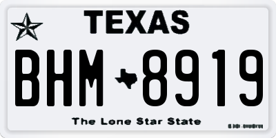 TX license plate BHM8919