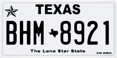 TX license plate BHM8921