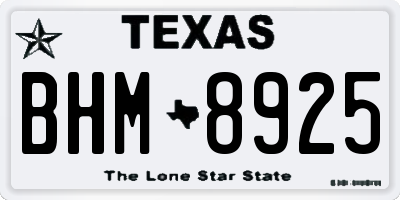 TX license plate BHM8925