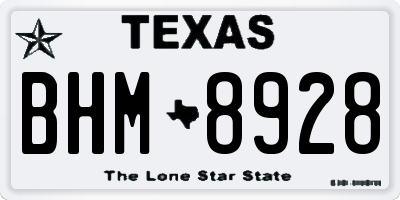 TX license plate BHM8928