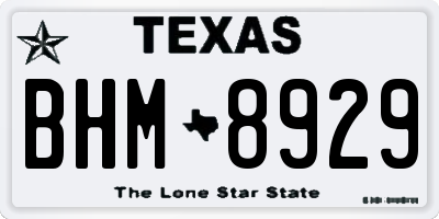 TX license plate BHM8929