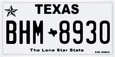 TX license plate BHM8930