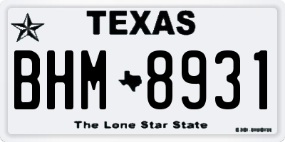 TX license plate BHM8931