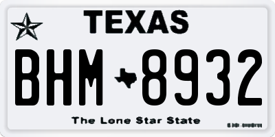 TX license plate BHM8932