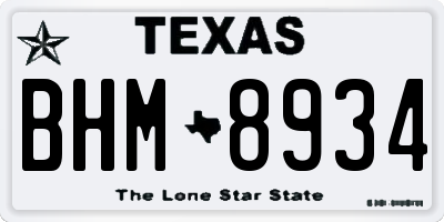 TX license plate BHM8934
