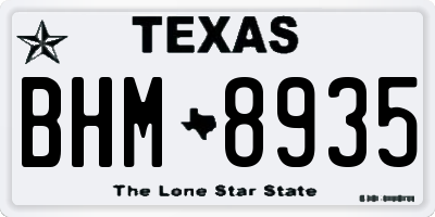 TX license plate BHM8935