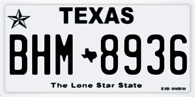 TX license plate BHM8936