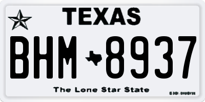 TX license plate BHM8937