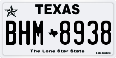 TX license plate BHM8938