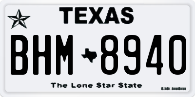 TX license plate BHM8940