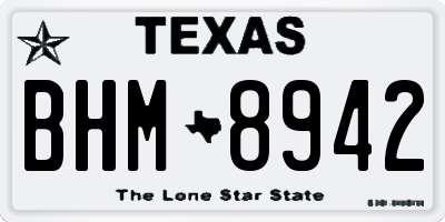 TX license plate BHM8942