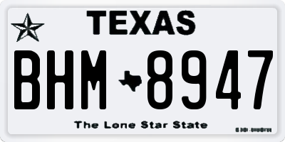 TX license plate BHM8947