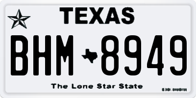 TX license plate BHM8949