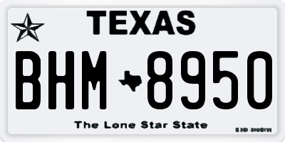 TX license plate BHM8950