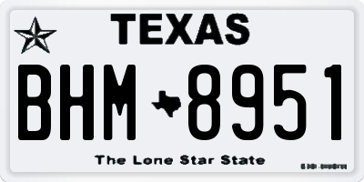 TX license plate BHM8951