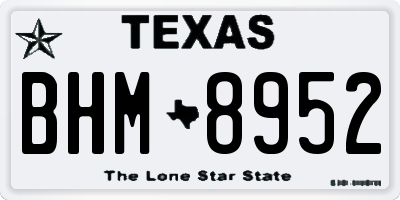 TX license plate BHM8952