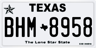 TX license plate BHM8958