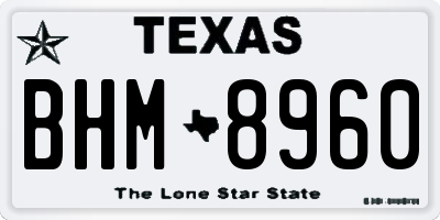 TX license plate BHM8960