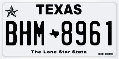 TX license plate BHM8961