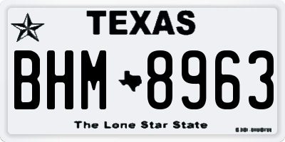 TX license plate BHM8963