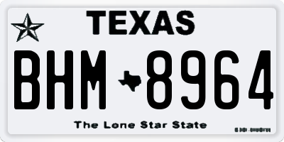 TX license plate BHM8964