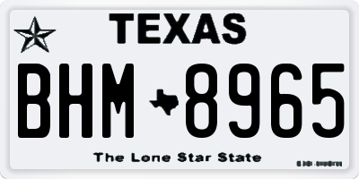 TX license plate BHM8965