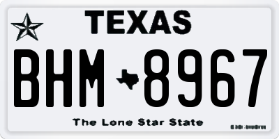 TX license plate BHM8967