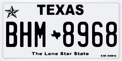 TX license plate BHM8968