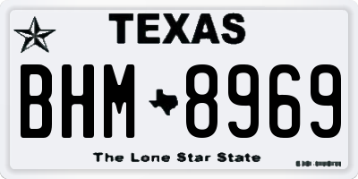 TX license plate BHM8969