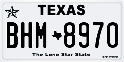 TX license plate BHM8970