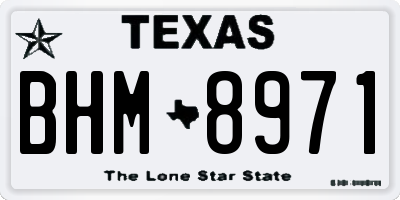 TX license plate BHM8971