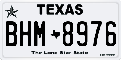 TX license plate BHM8976