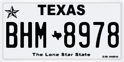 TX license plate BHM8978