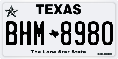 TX license plate BHM8980
