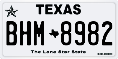 TX license plate BHM8982