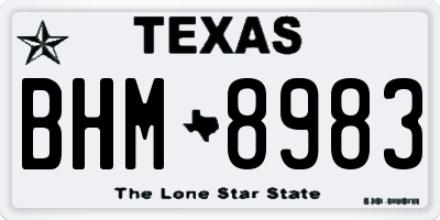 TX license plate BHM8983