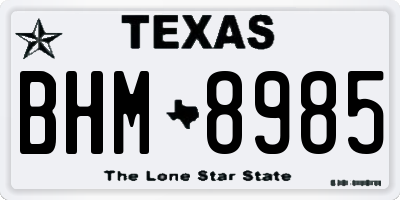 TX license plate BHM8985