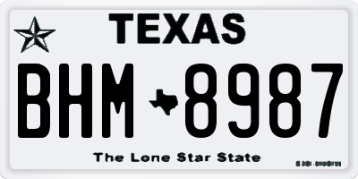 TX license plate BHM8987