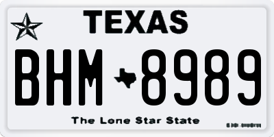 TX license plate BHM8989