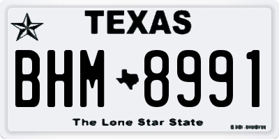TX license plate BHM8991