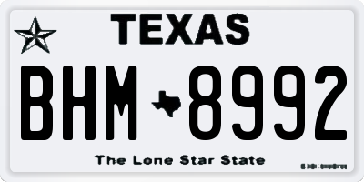 TX license plate BHM8992