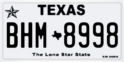 TX license plate BHM8998