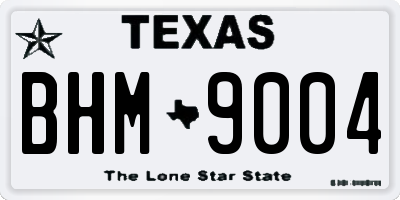 TX license plate BHM9004
