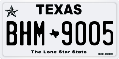 TX license plate BHM9005